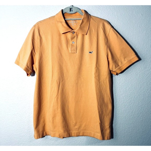 Vineyard Vines Mens Shirt Size Medium Orange Polo Golf Short Sleeve 1k050 - Picture 1 of 9